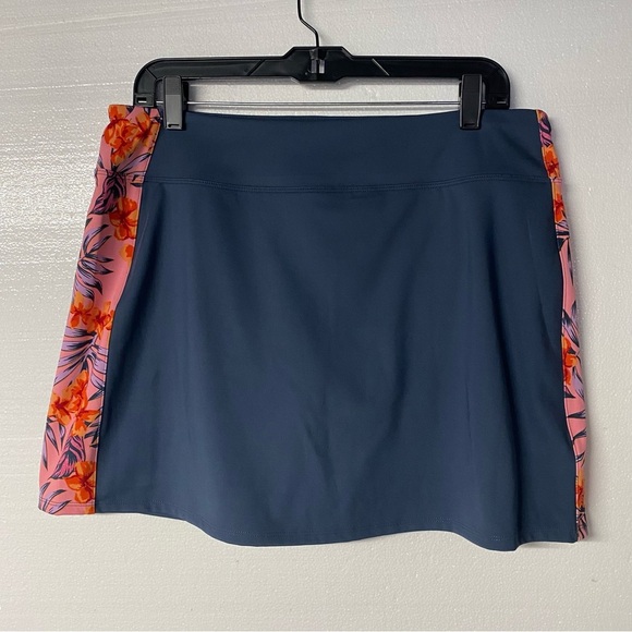 Tommy Bahama Pants - Tommy Bahama Golf Skort Size L Blue Pink Floral Tropical Stretch Athletic Tennis